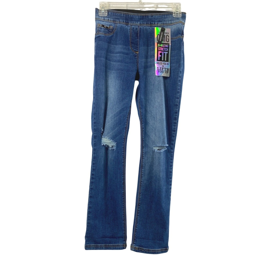 Coco + Carmen OMG Boyfriend Jeans Womens S 25" W Blue Stretch Pull On Distressed